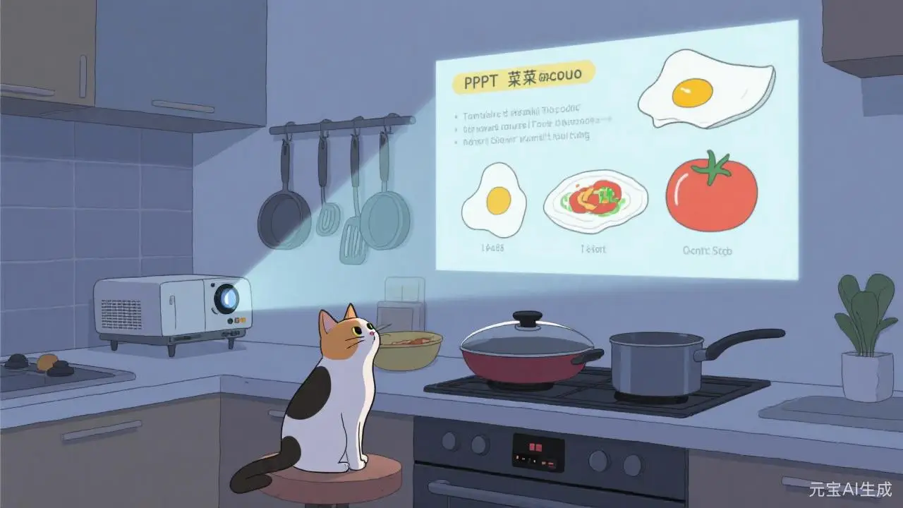 原創歡樂時刻：用PPT做菜譜，廚房需要投影儀