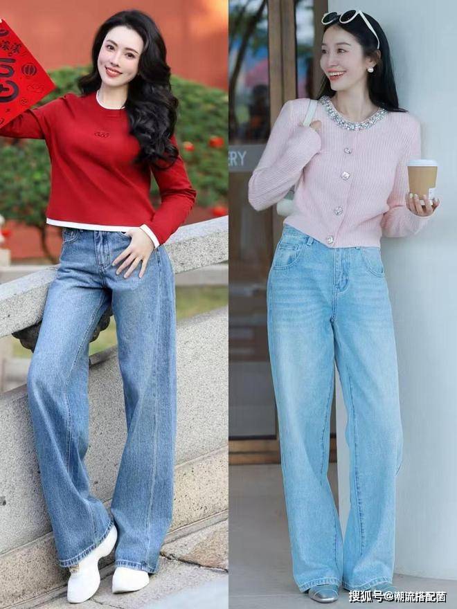 原創今年春天流行的“闊腿褲”，這樣穿時髦減齡又高階，趕快收藏起來