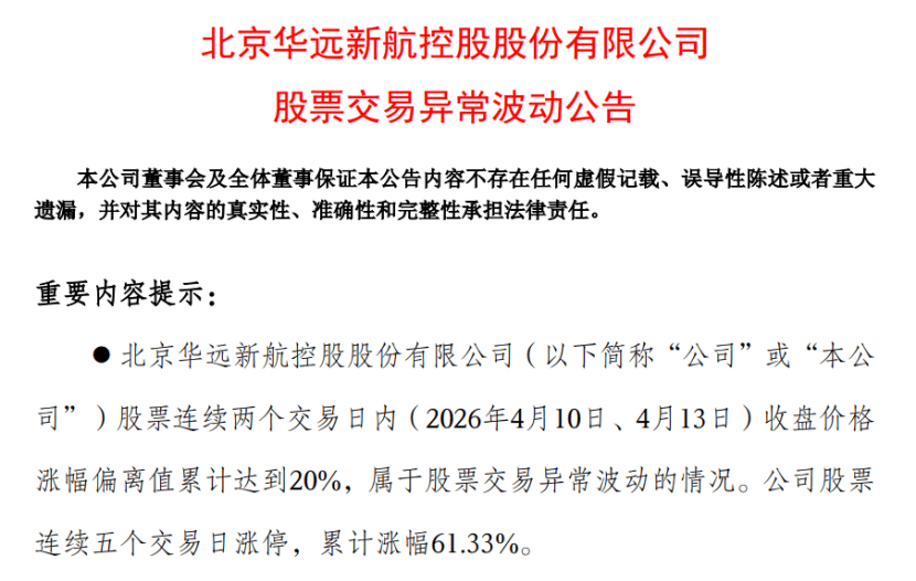 海量財經 | 六連板後突現“天地板”！華遠控股重組預期行情急轉直下