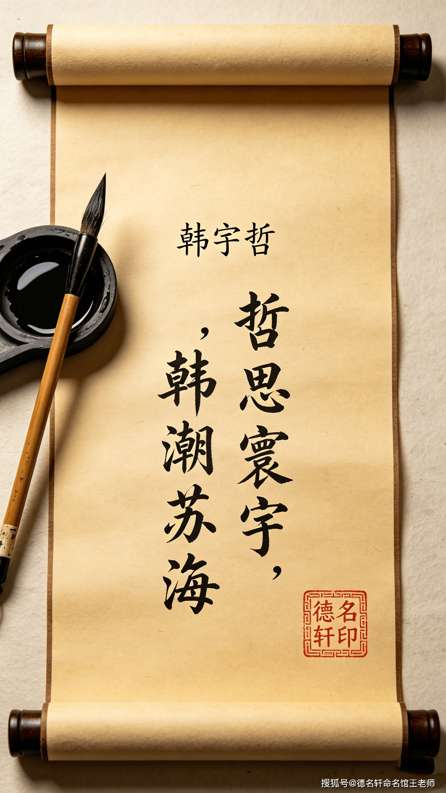 原創寶寶起名案例 起名字 韓宇哲：哲思寰宇，韓潮蘇海