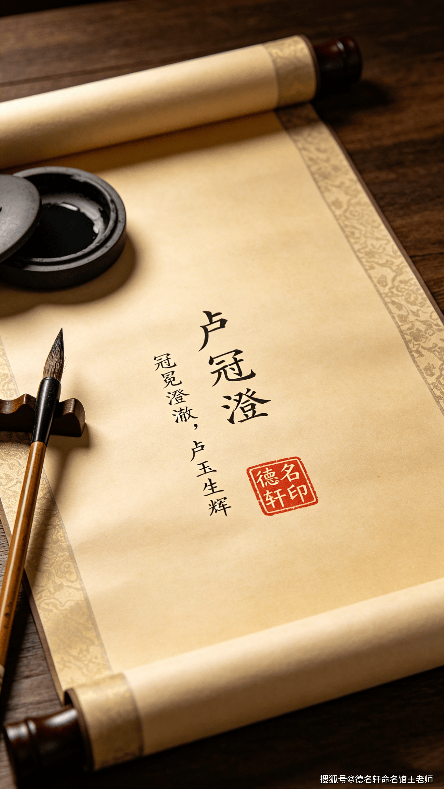 原創2026年寶寶起名案例 盧冠澄：冠冕澄澈，盧玉生輝