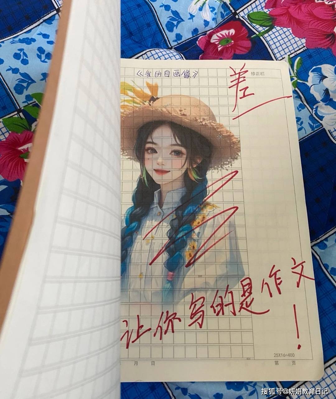 小學女生作文《自畫像》，老師沒勇氣翻開第二頁：直接撕了重寫