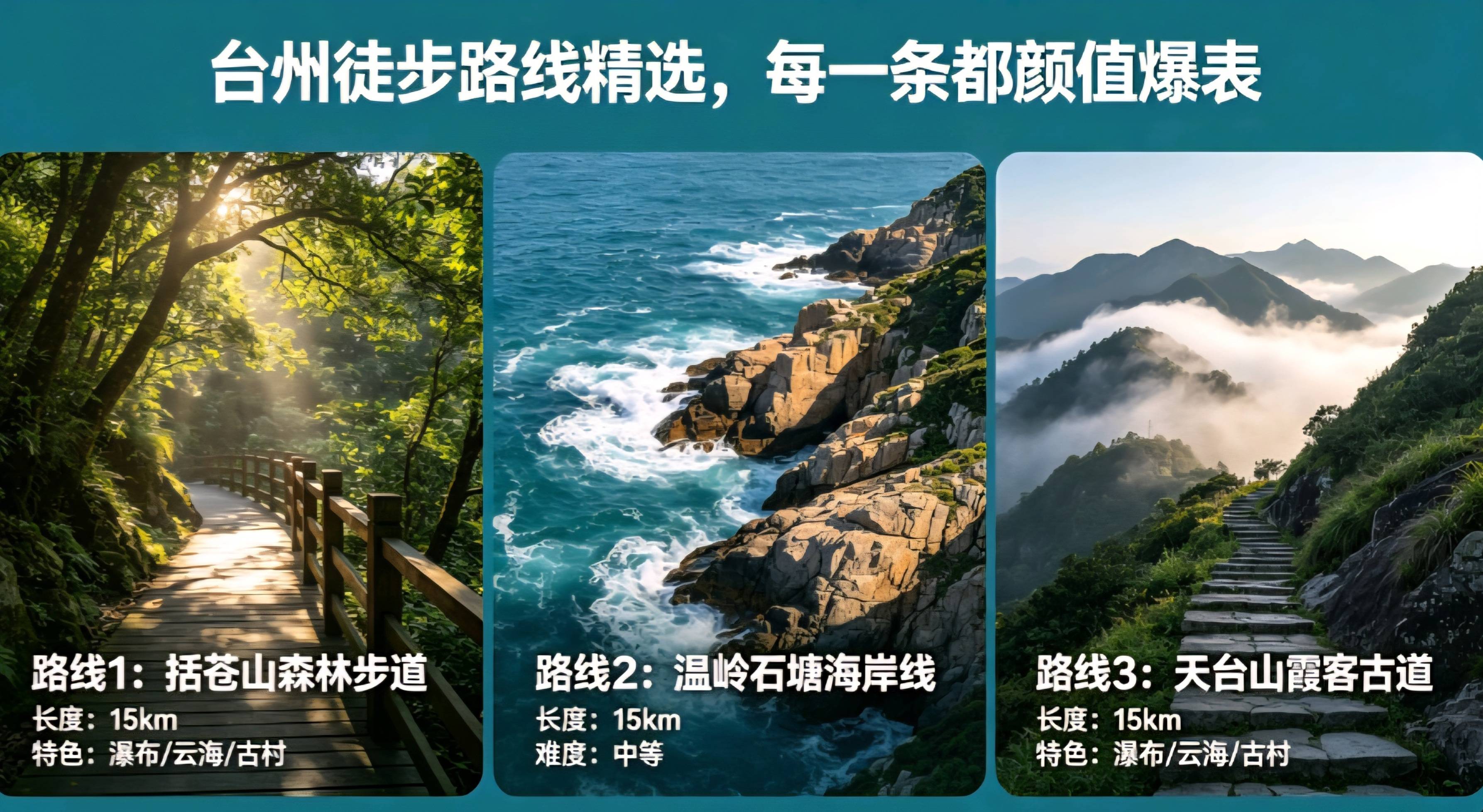 收藏！台州徒步路線精選，每一條都顏值爆表