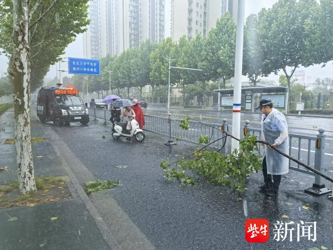 迎戰颱風 “白海豚”，京口巡特警快速處置路面各類險情