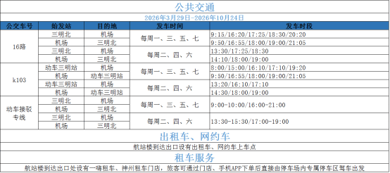 收藏！沙縣機場交通往返攻略來啦
