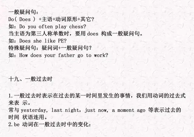 【收藏】小學英語1-6年級重點語法知識點彙總（可列印）